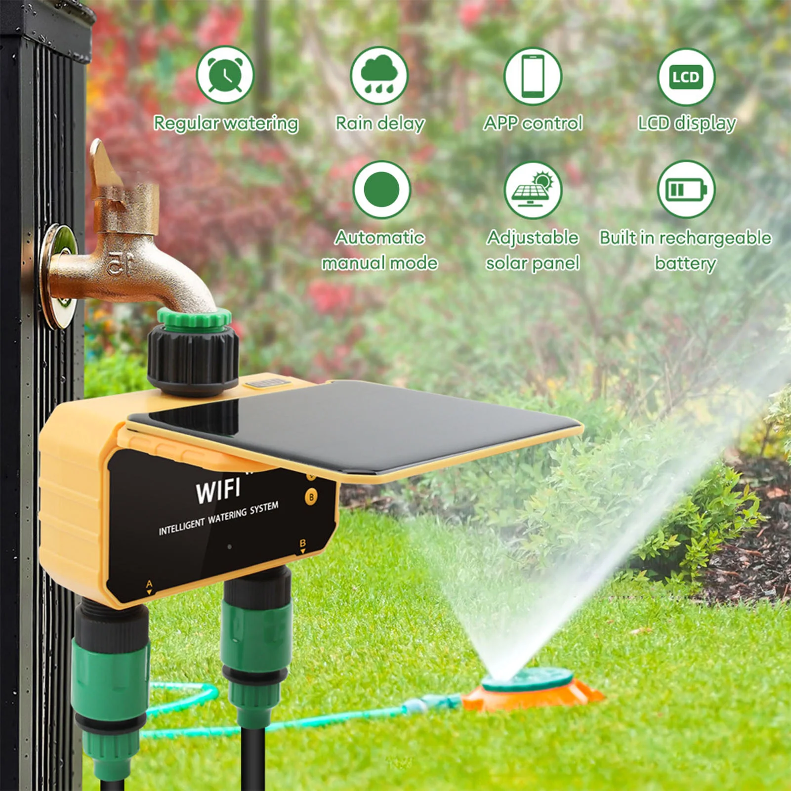 Smart Garden Timer - Güneş enerjili WiFi akıllı sulama zamanlayıcısı