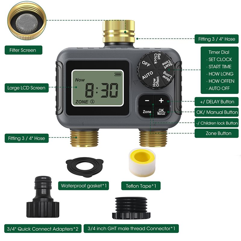AY14 - Çift Çıkışlı Otomatik S - Smart Garden Timer incelemesi ve fiyatı